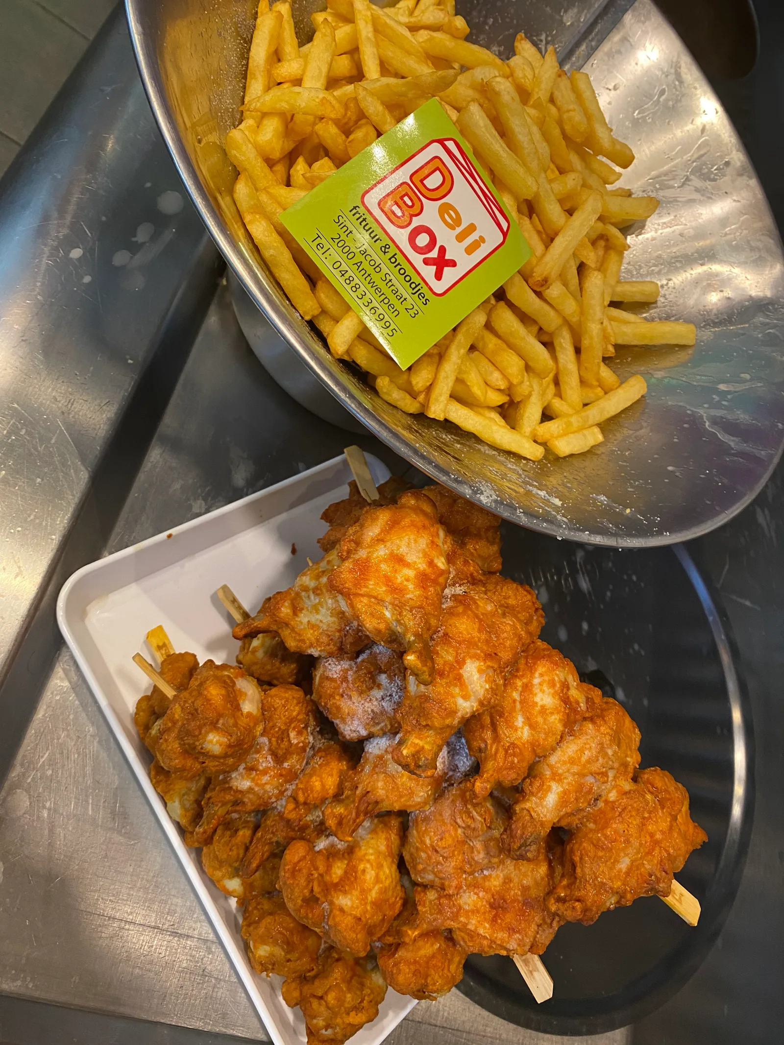 Interior at Frituur DeliBox Antwerp — travel photo