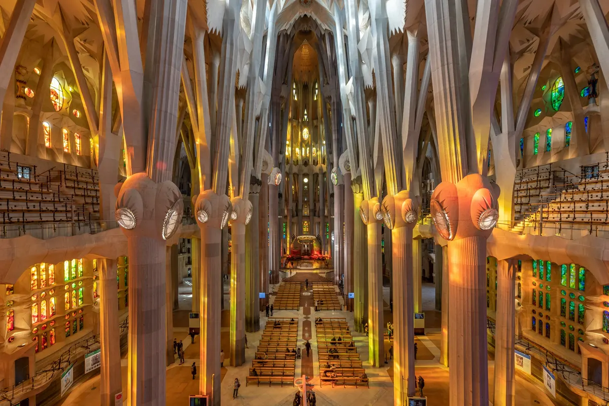 Atmosphere at Basilica of the Sagrada Familia Barcelona — travel photo