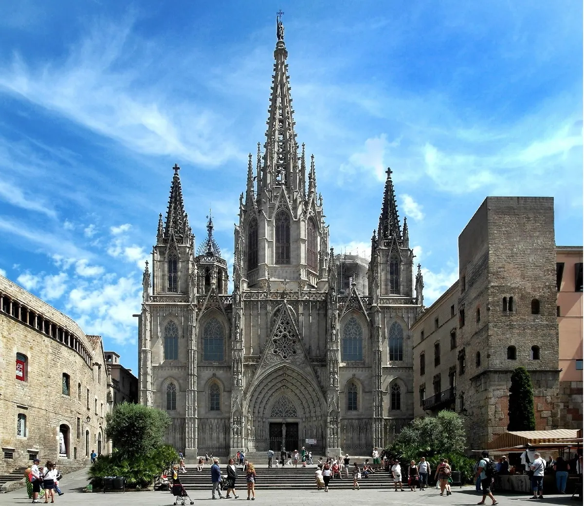 Atmosphere at Cathedral of Barcelona Barcelona — travel photo