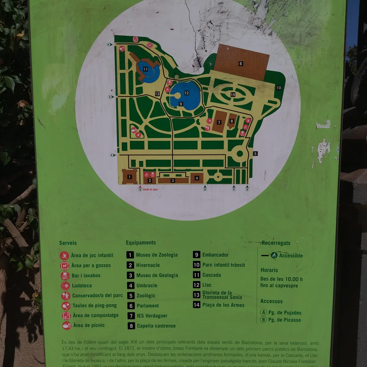 Details at Ciutadella Park Barcelona — travel photo