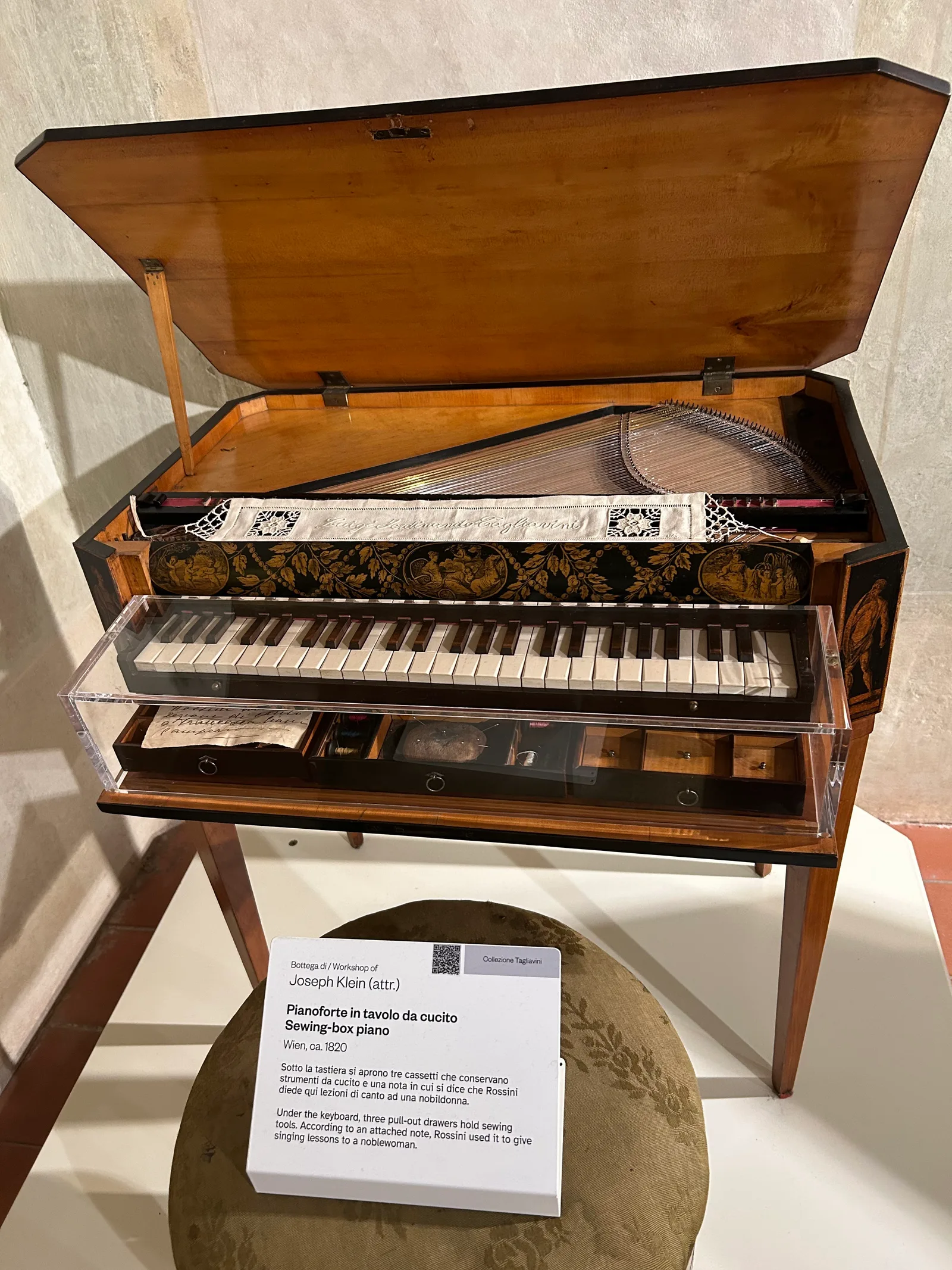 Atmosphere at Museum of San Colombano - Tagliavini Collection Bologna — travel photo