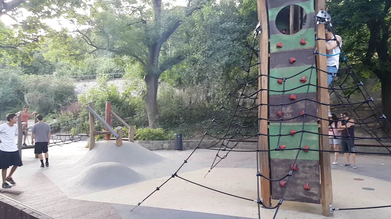 Interior at Gellérthegyi playground with slides Budapest — travel photo