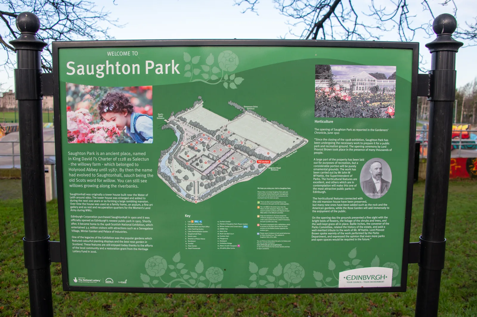 Main view at Saughton Park & Gardens Edinburgh — travel photo