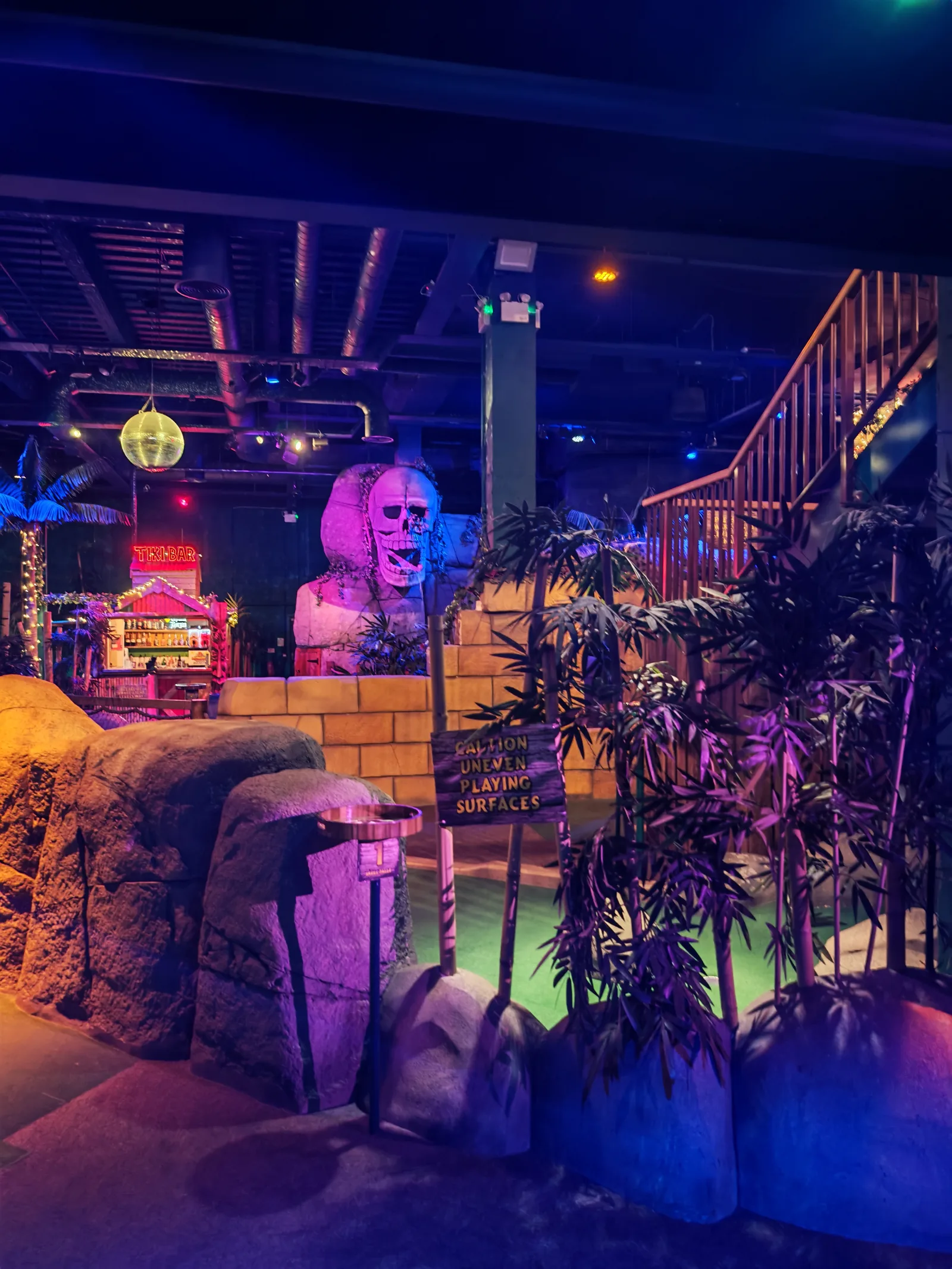 Main view at Volcano Falls Adventure Golf, Fountain Park Edinburgh — travel photo