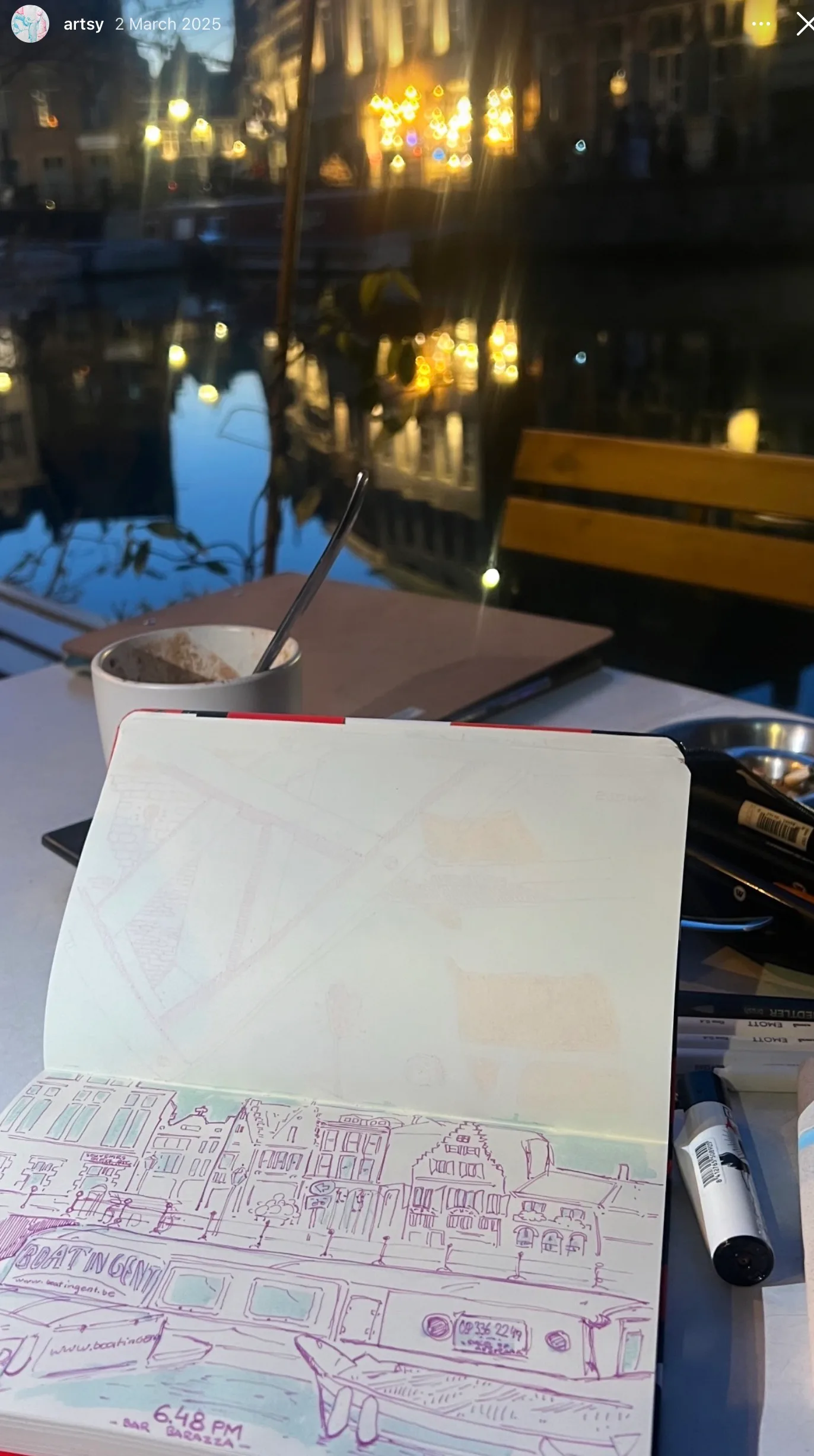 Interior at Barrazza café Ghent — travel photo
