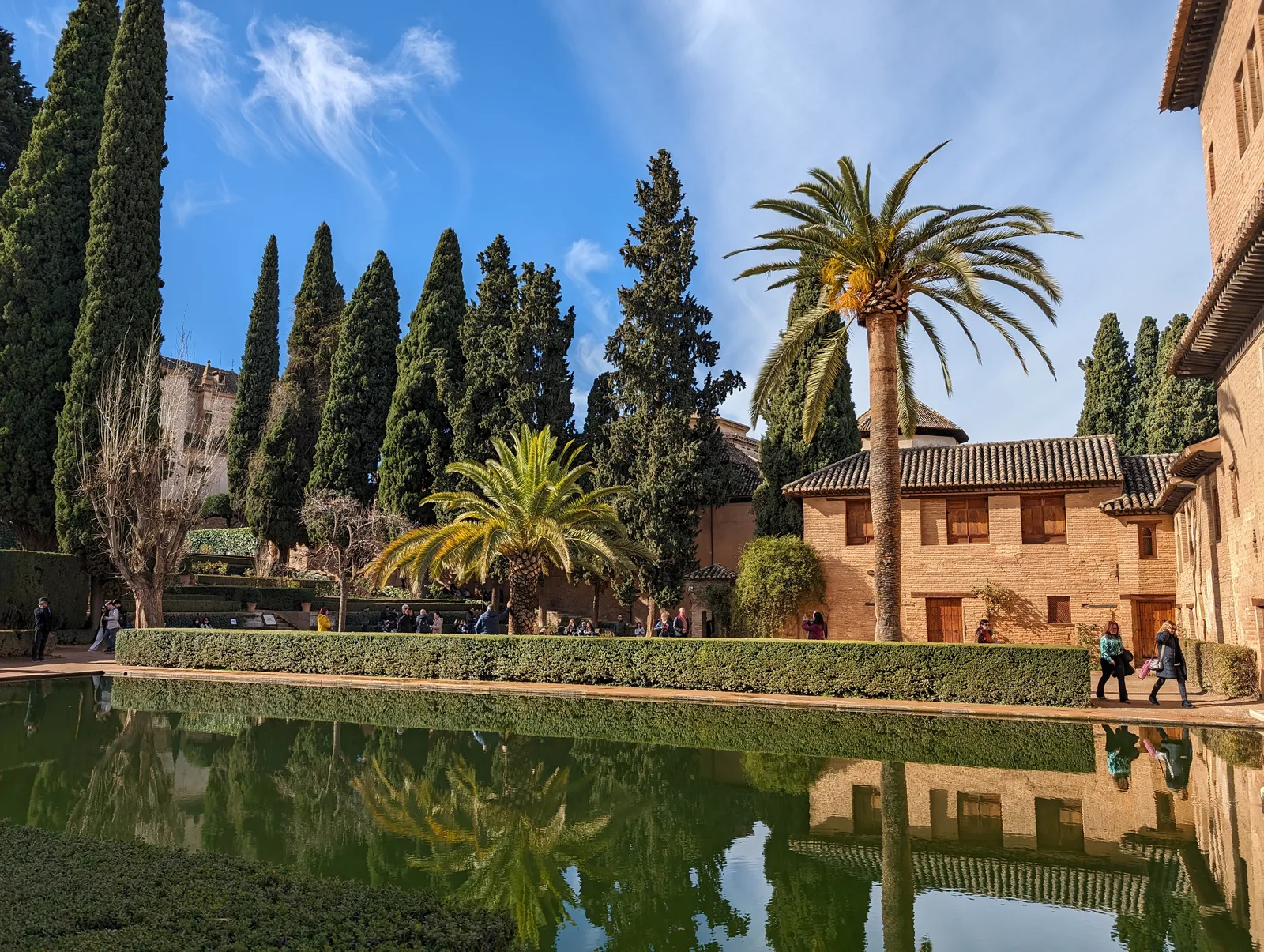 Atmosphere at Partal Alto de la Alhambra Garden Granada — travel photo