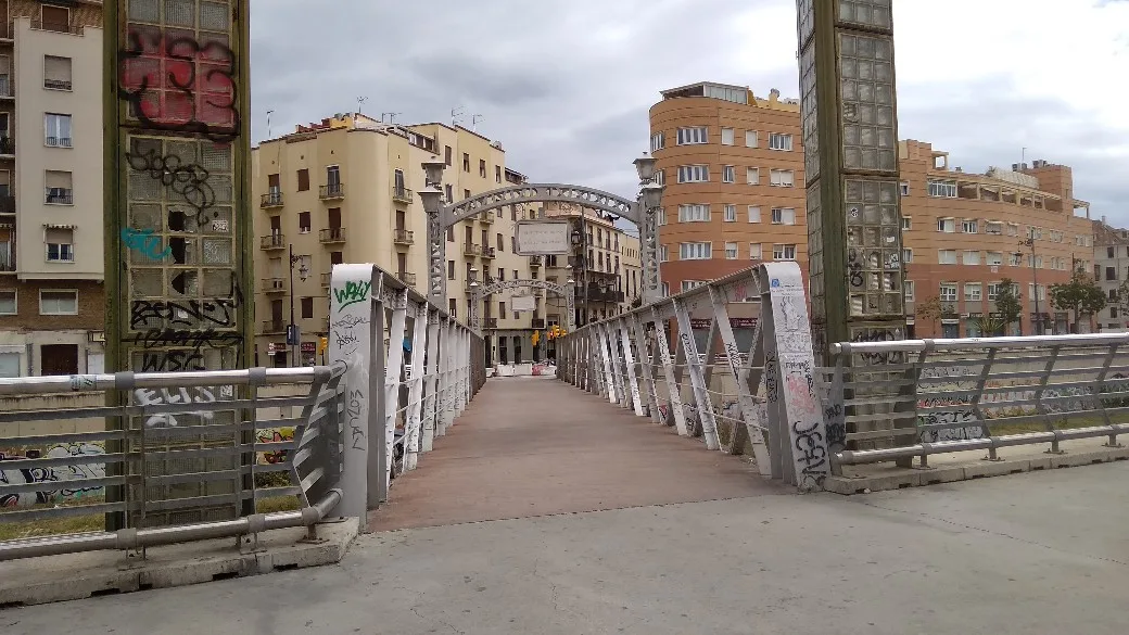 Details at Santo Domingo Bridge (Germans Bridge) Malaga — travel photo