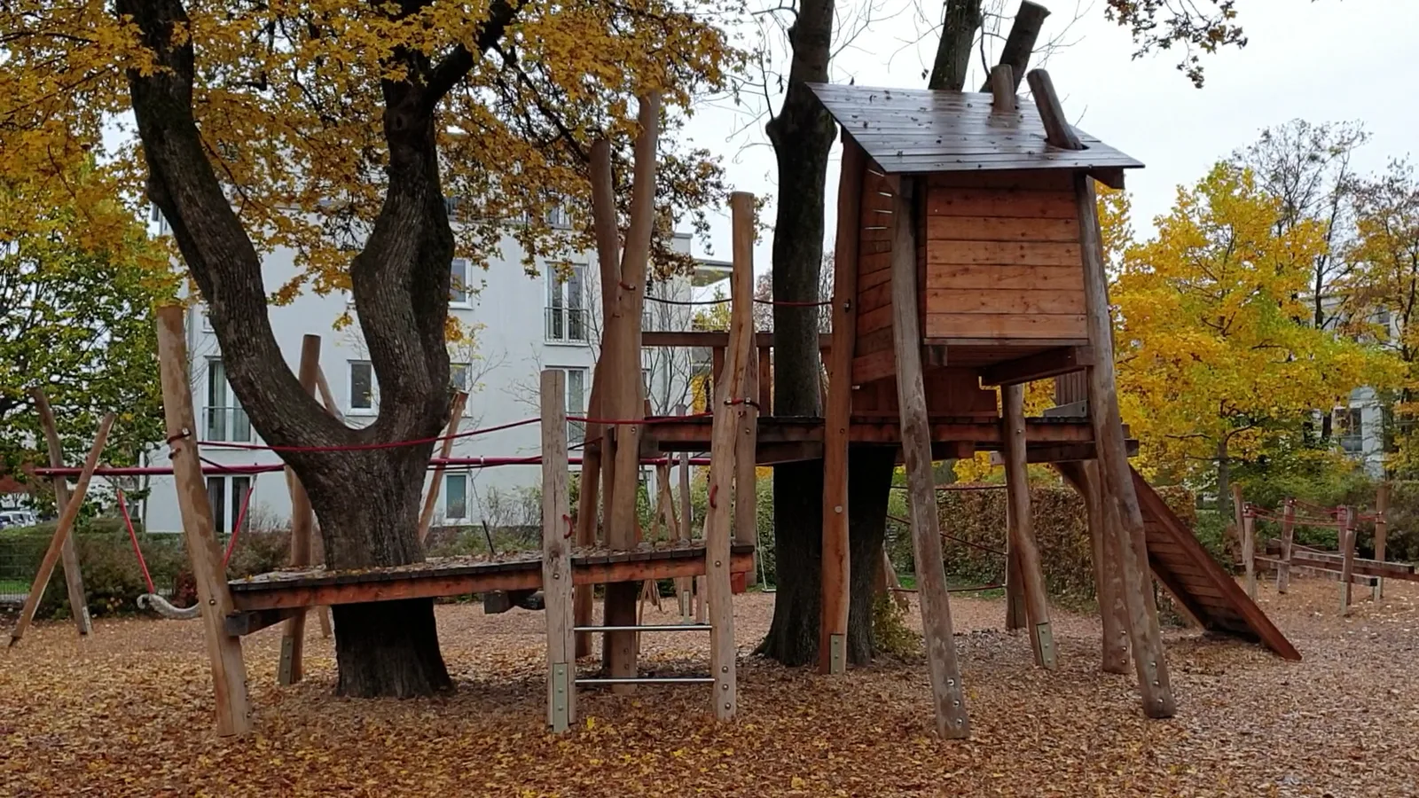 Main view at Playground at the castle wall Nymphenburg Munich — travel photo