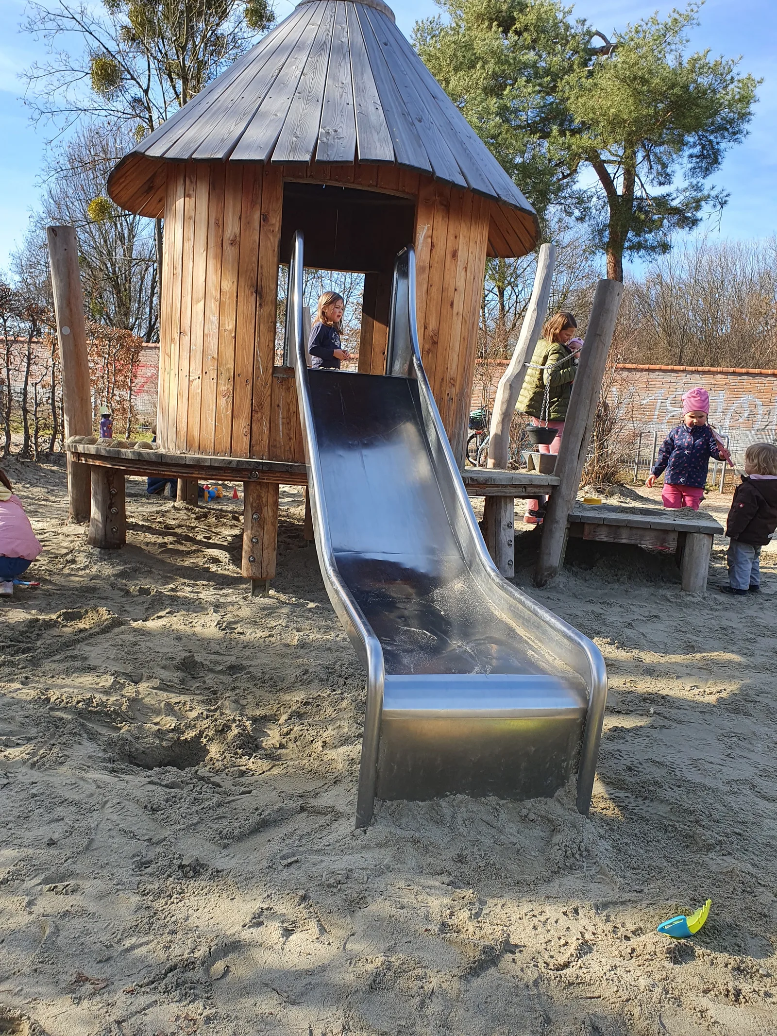 Atmosphere at Playground at the castle wall Nymphenburg Munich — travel photo