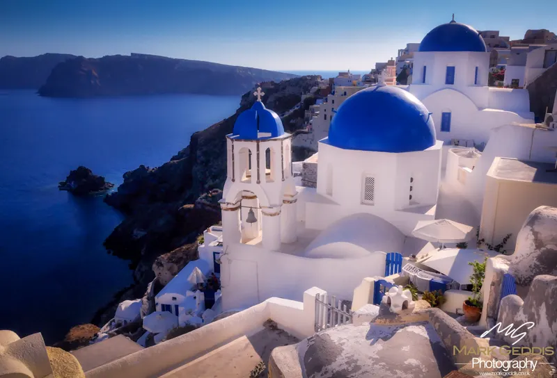 Blue Domed Church Santorini