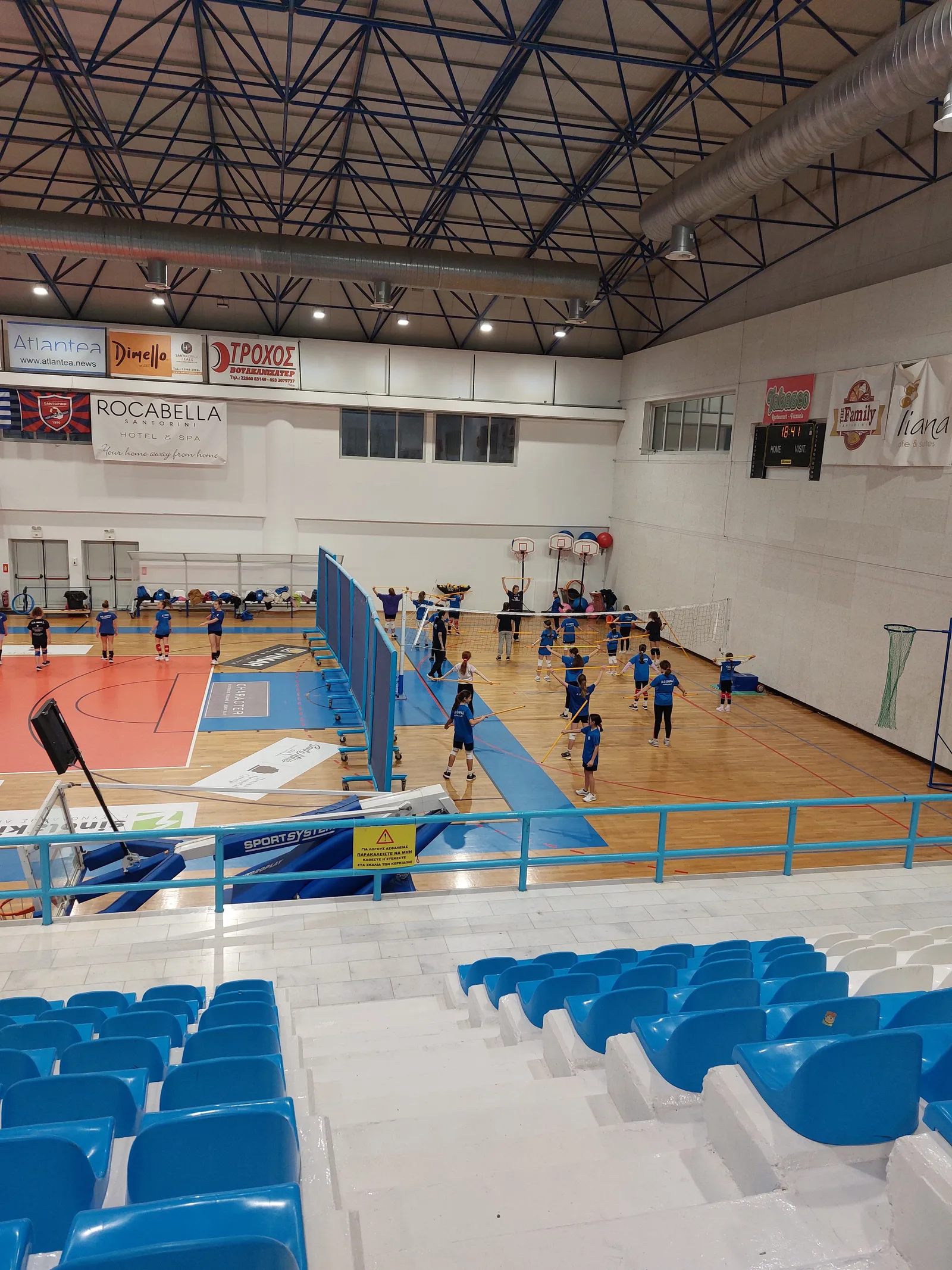 Interior at DAPPOS Indoor Volleyball Hall Santorini — travel photo