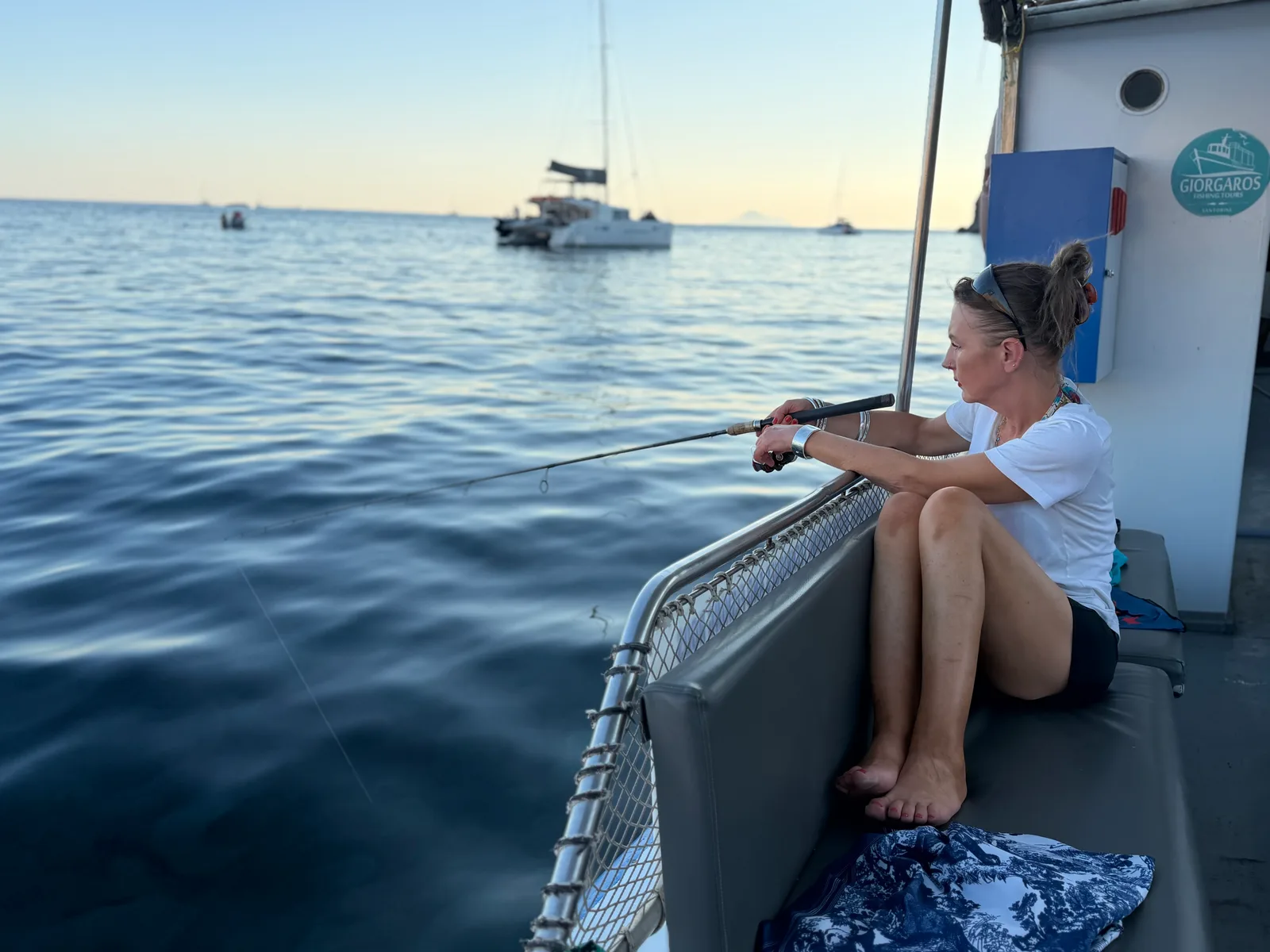 Main view at Giorgaros fishing tours Santorini Santorini — travel photo