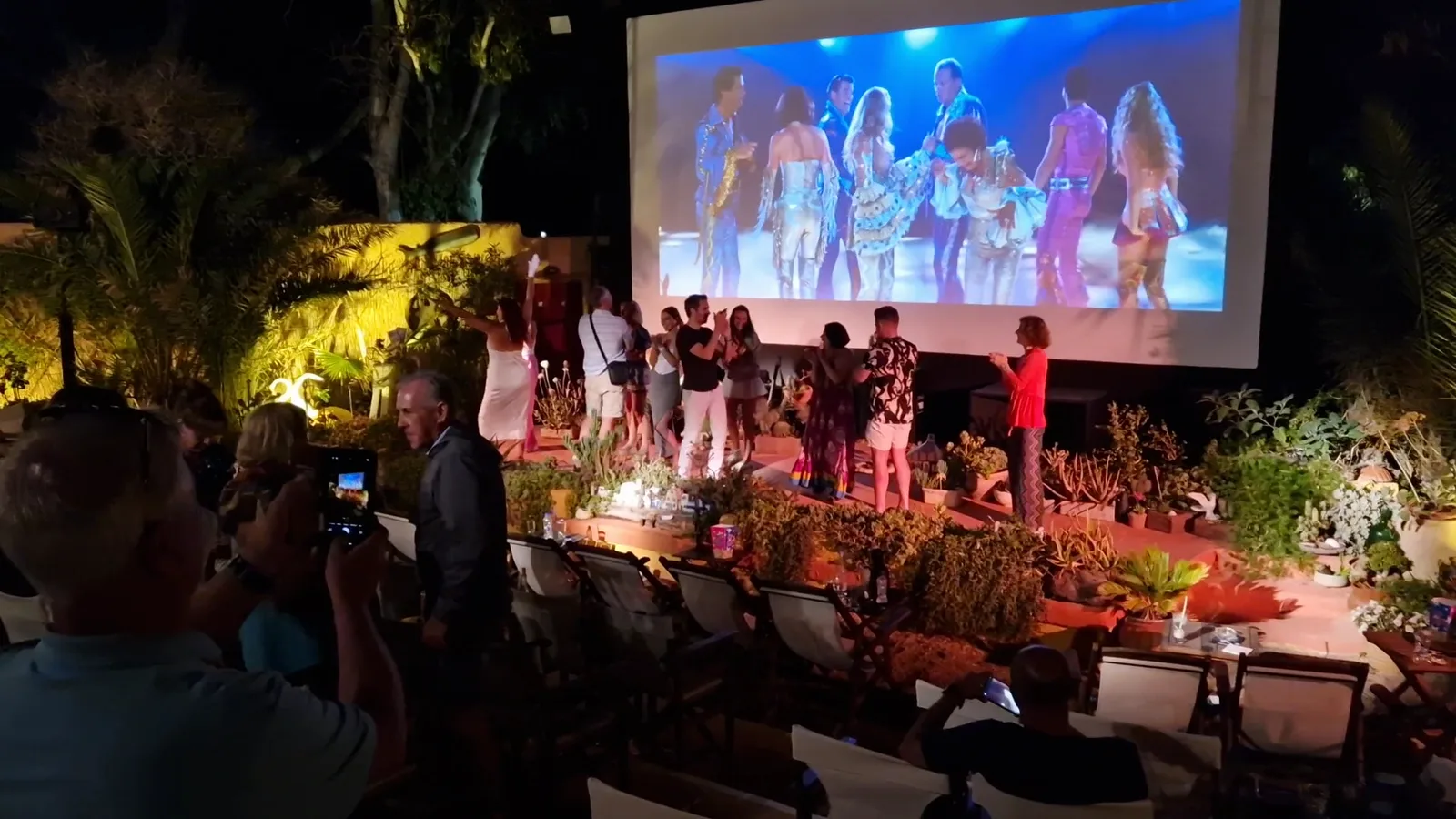 Interior at Kamari Open Air Cinema Santorini — travel photo