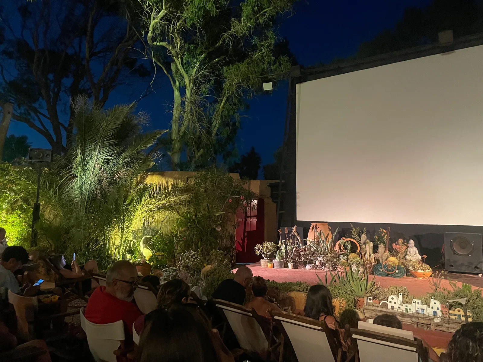 Details at Kamari Open Air Cinema Santorini — travel photo