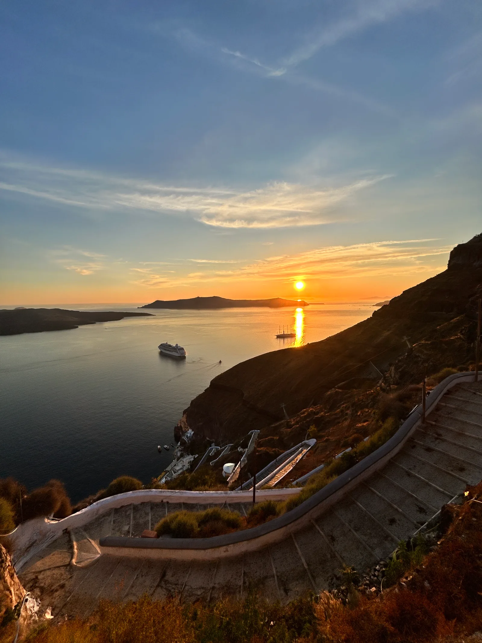 Atmosphere at Karavolades Stairs Santorini — travel photo
