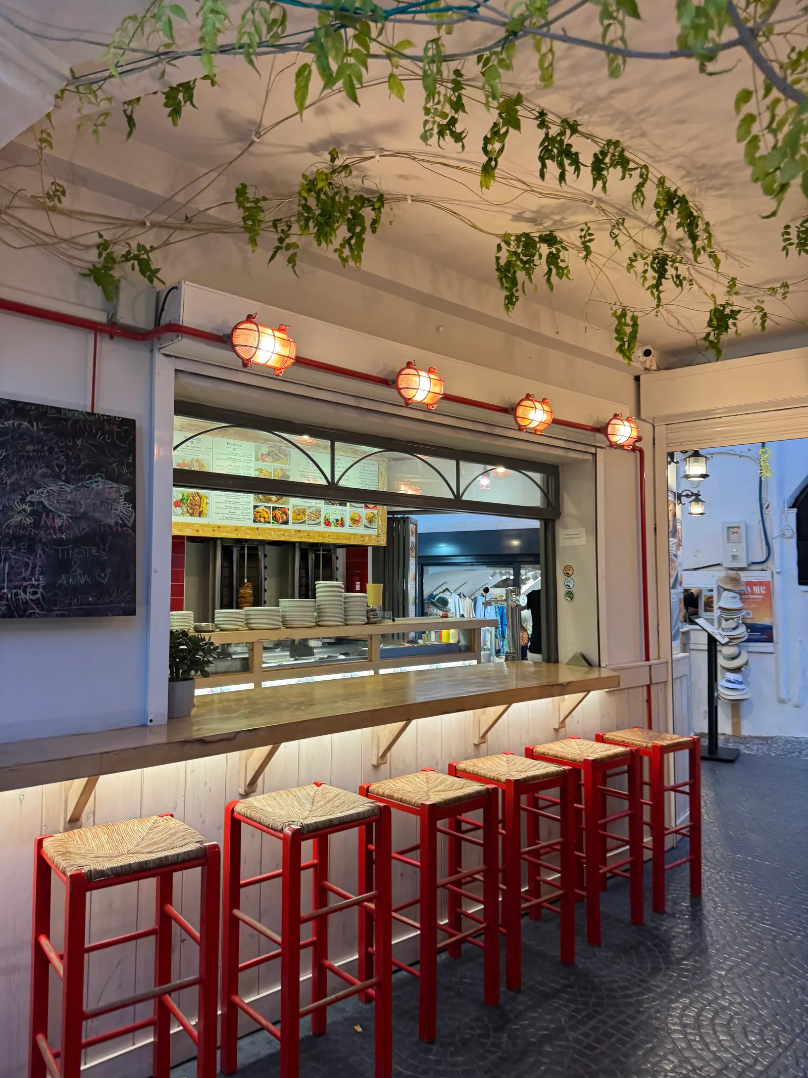 Main view at Meat Corner Santorini — travel photo