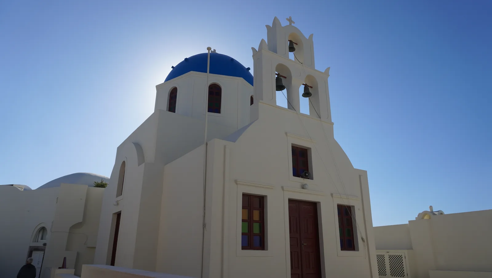 Details at Picturesque Blue Dome Santorini Santorini — travel photo