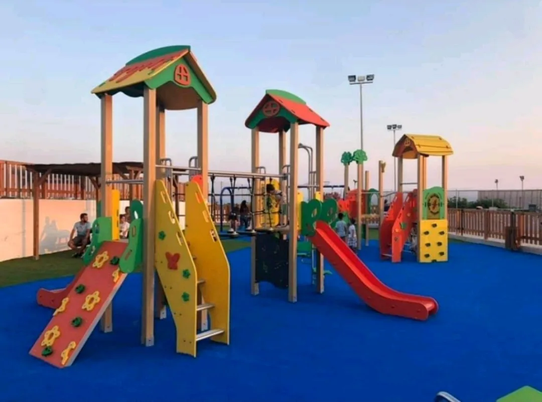 Main view at Playground of Megalochori, Thira Santorini — travel photo