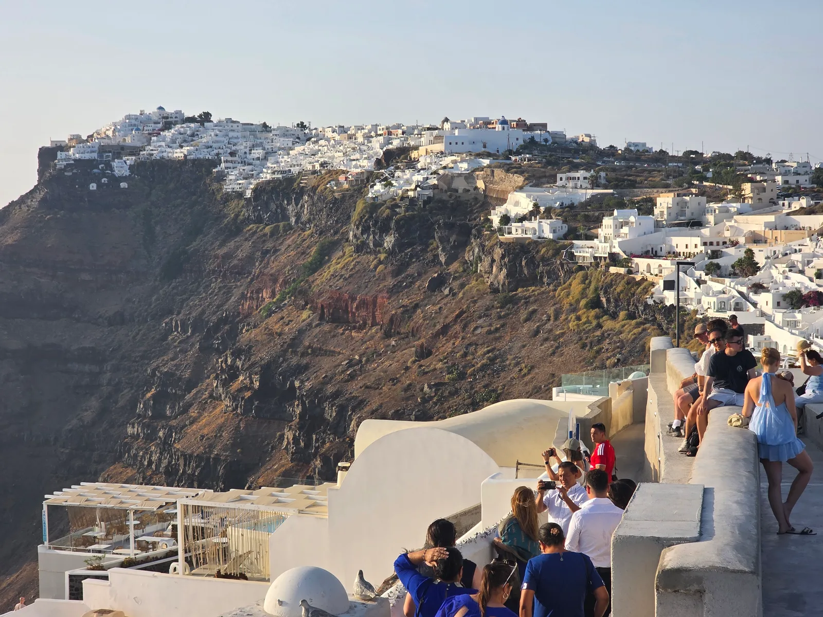 Main view at Three Bells of Fira Viewpoint Santorini — travel photo