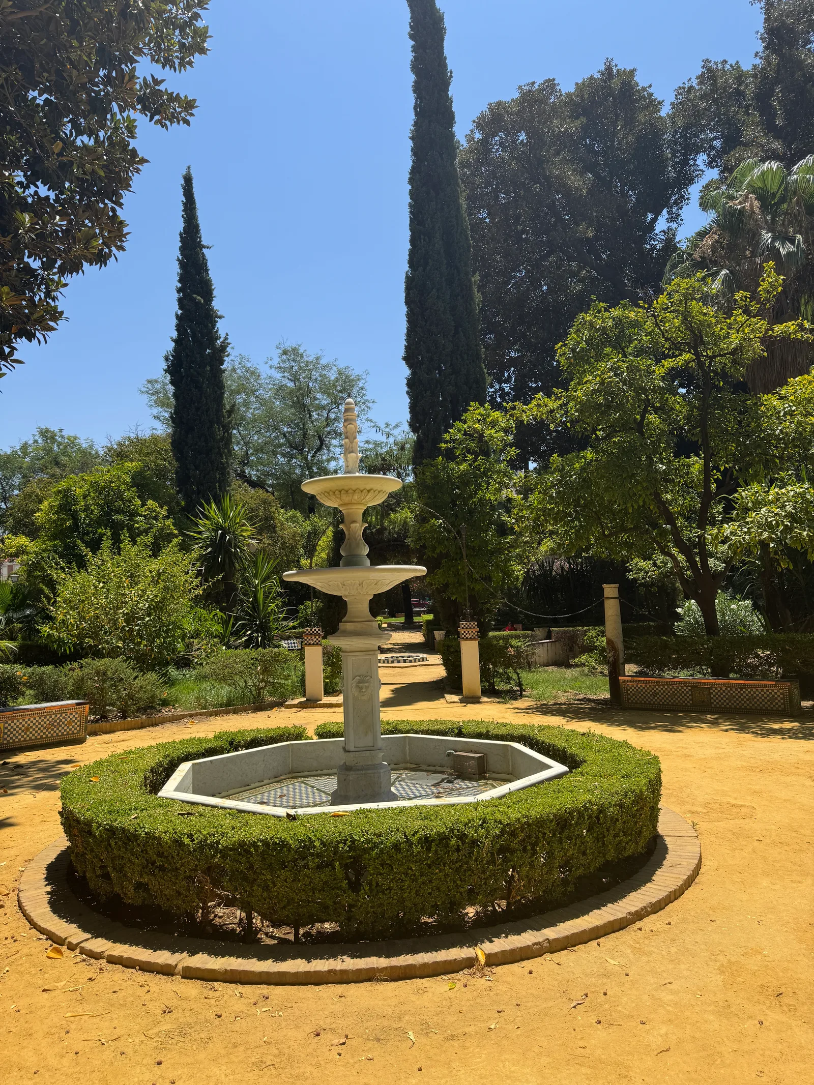 Details at Garden of the Three Fountains Seville — travel photo