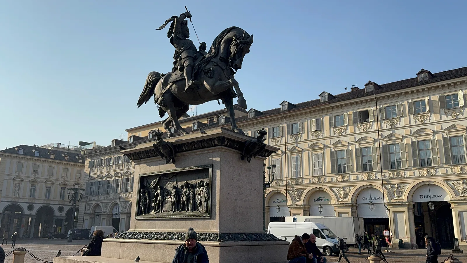 Details at Monument to Emmanuel Philibert Turin — travel photo