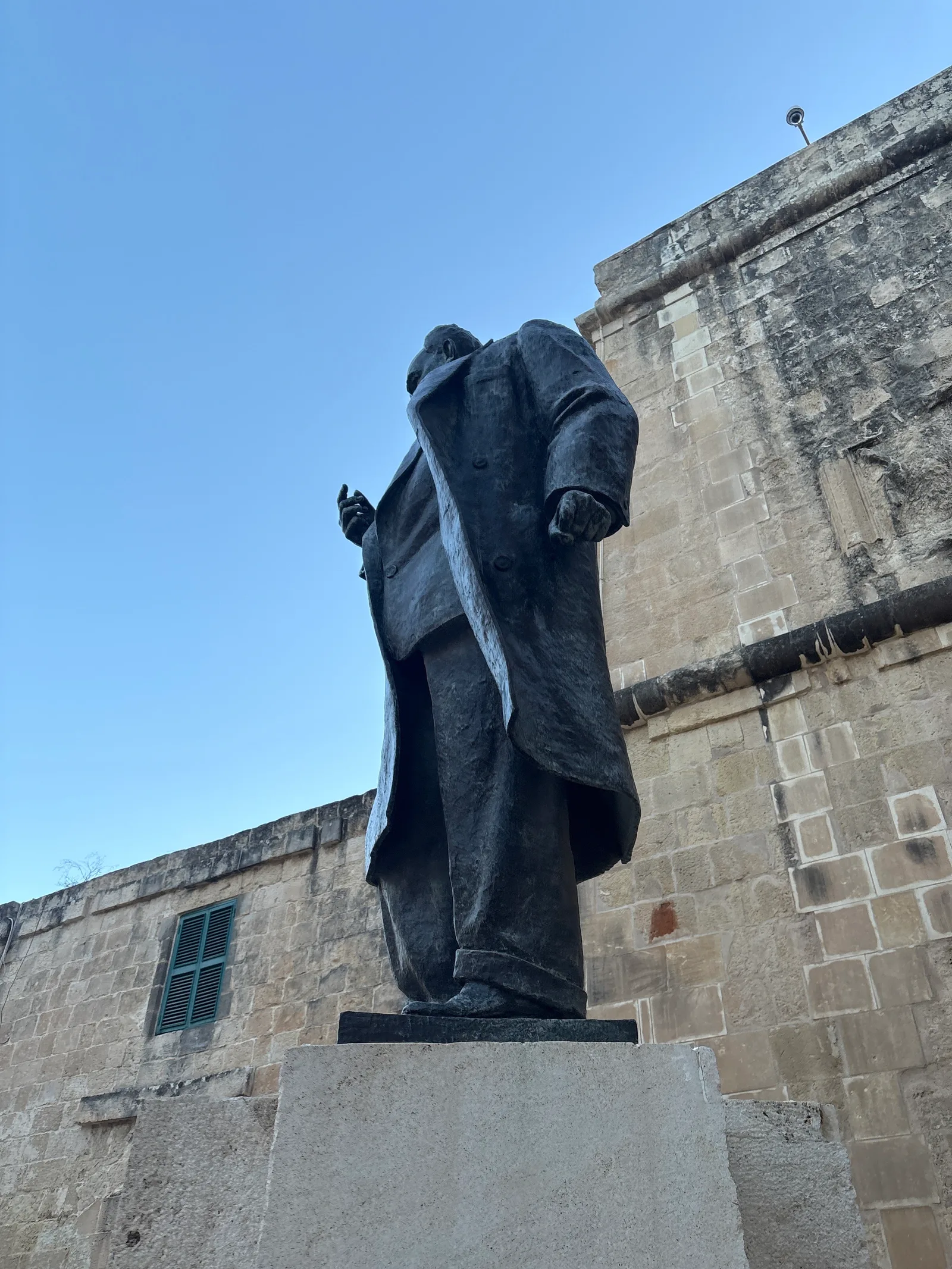 Details at Paul Boffa Monument Valletta — travel photo