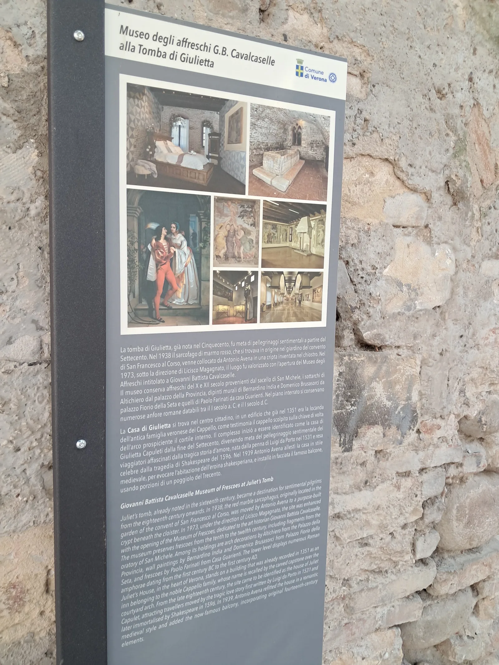 Details at Museo degli Affreschi 'G.B. Cavalcaselle' alla tomba di Giulietta Verona — travel photo