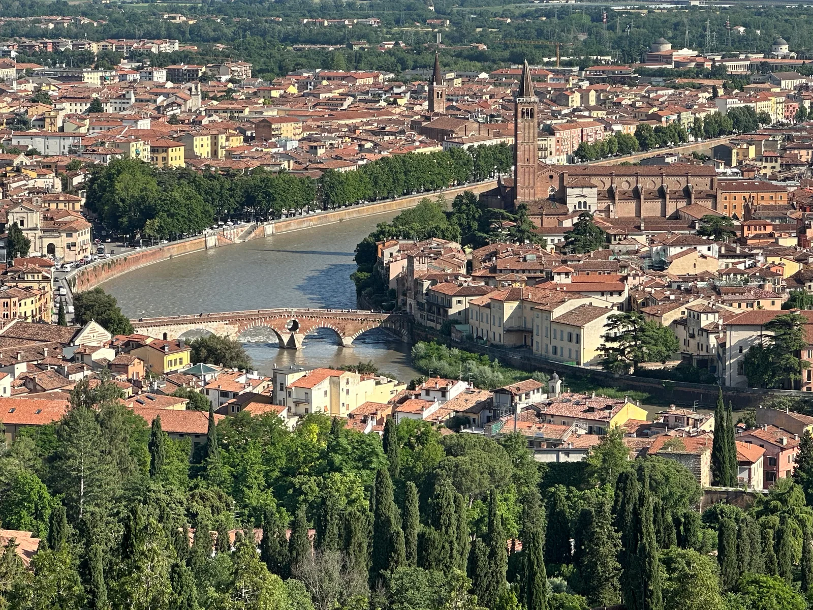 Atmosphere at View of the City from San Leonardo Fortress Verona — travel photo