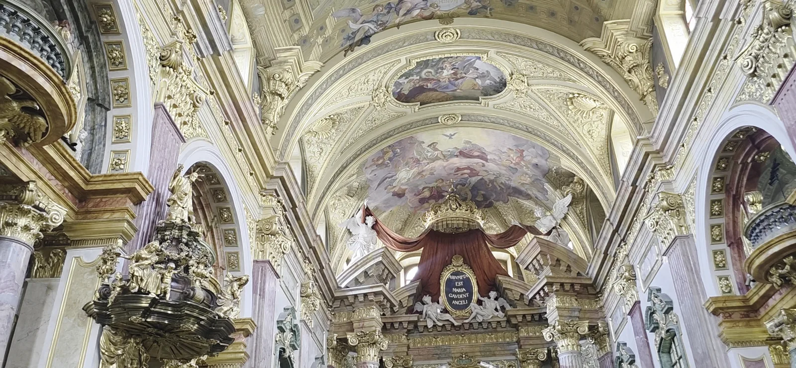 Details at Jesuit Church (University church) Vienna — travel photo