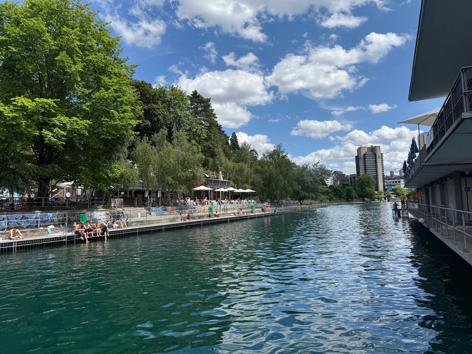 Atmosphere at Flussbad Oberer Letten Zurich — travel photo